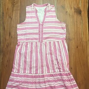 Pink and White Patterned  Dress